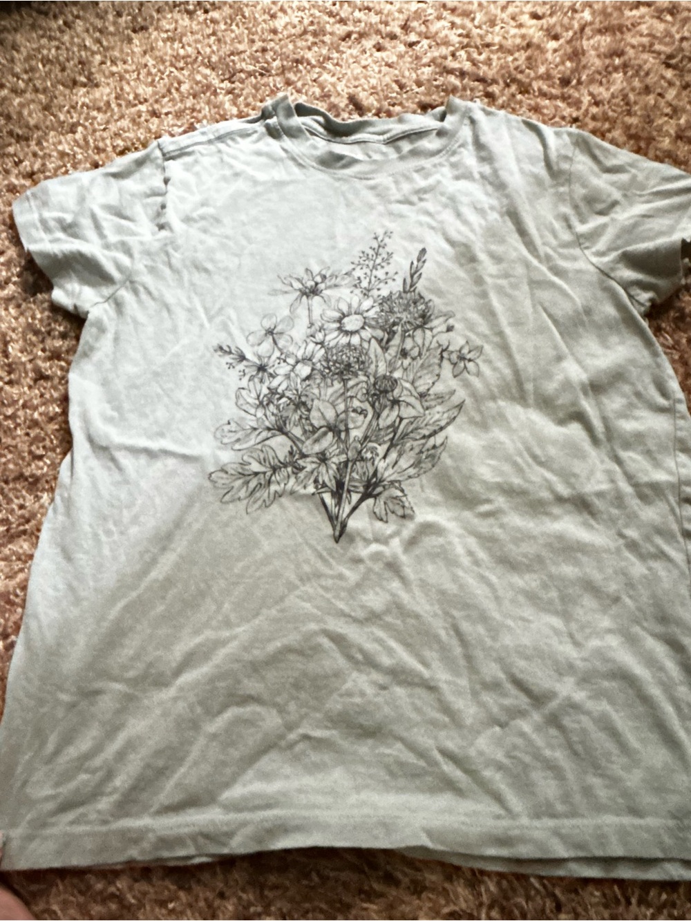 Light Sage Floral Graphic Short Sleeve Tee